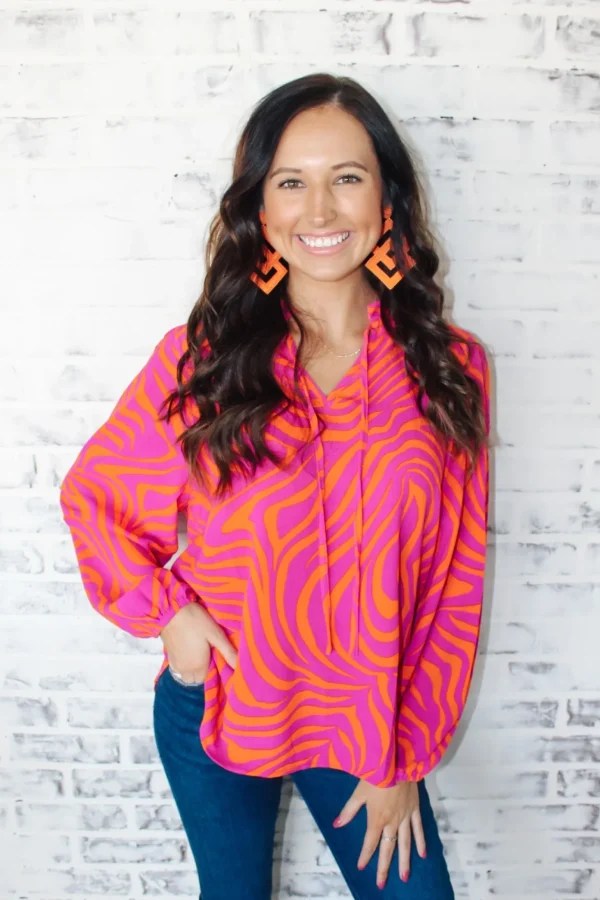 Allie Lynn's Boutique Printed Tops<Tigertown Top