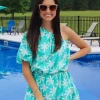 Allie Lynn's Boutique Rompers/Sets<Turquoise Plumeria Set