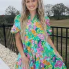 Allie Lynn's Boutique Spring Break Edit<Turquoise Poplin Mini Dress