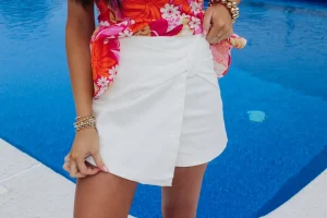 Allie Lynn's Boutique Shorts/Skirts<Twill Denim Skort "White"