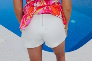 Allie Lynn's Boutique Spring Break Edit<Twill Denim Skort "White"