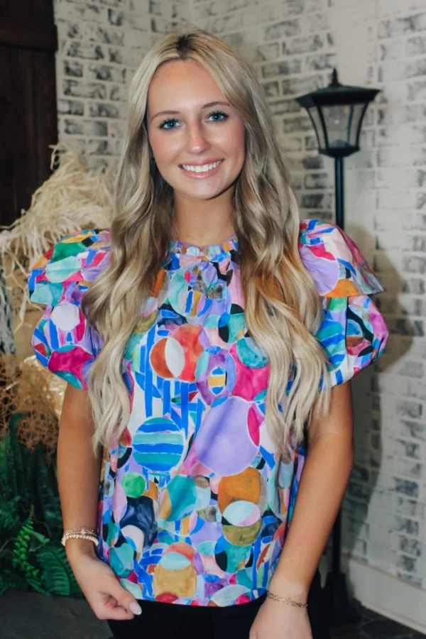 Allie Lynn's Boutique Printed Tops<Up And Away Top