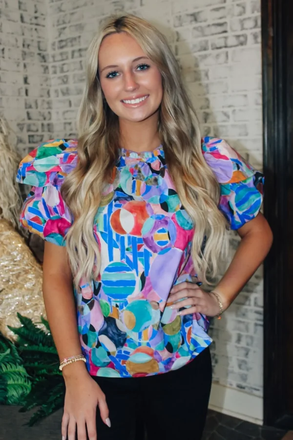 Allie Lynn's Boutique Printed Tops<Up And Away Top