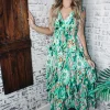 Allie Lynn's Boutique Maxi/Midi Dresses<Volcano Green Maxi Dress