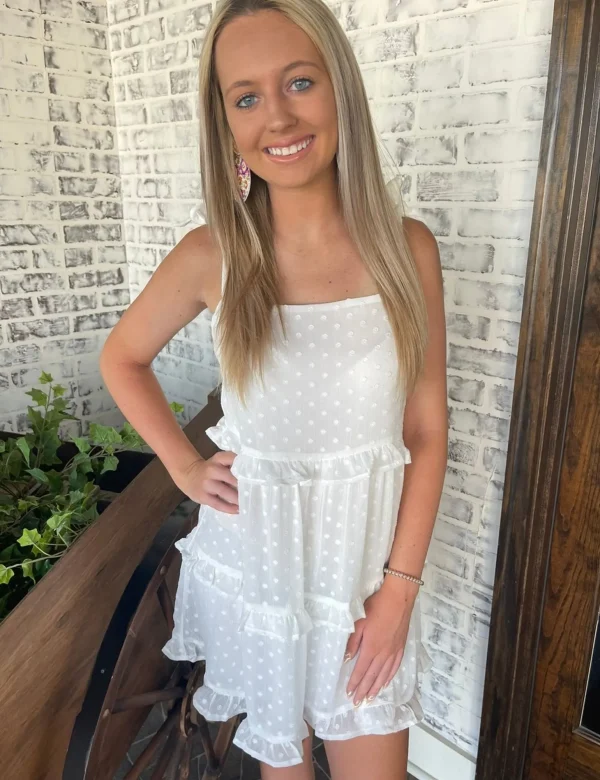 Allie Lynn's Boutique Solid Dresses<White Cloud Dress